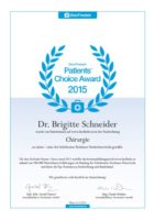 Dr. Brigitte Schneider Auszeichnung 2015