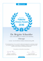 Dr. Brigitte Schneider Auszeichnung 2016